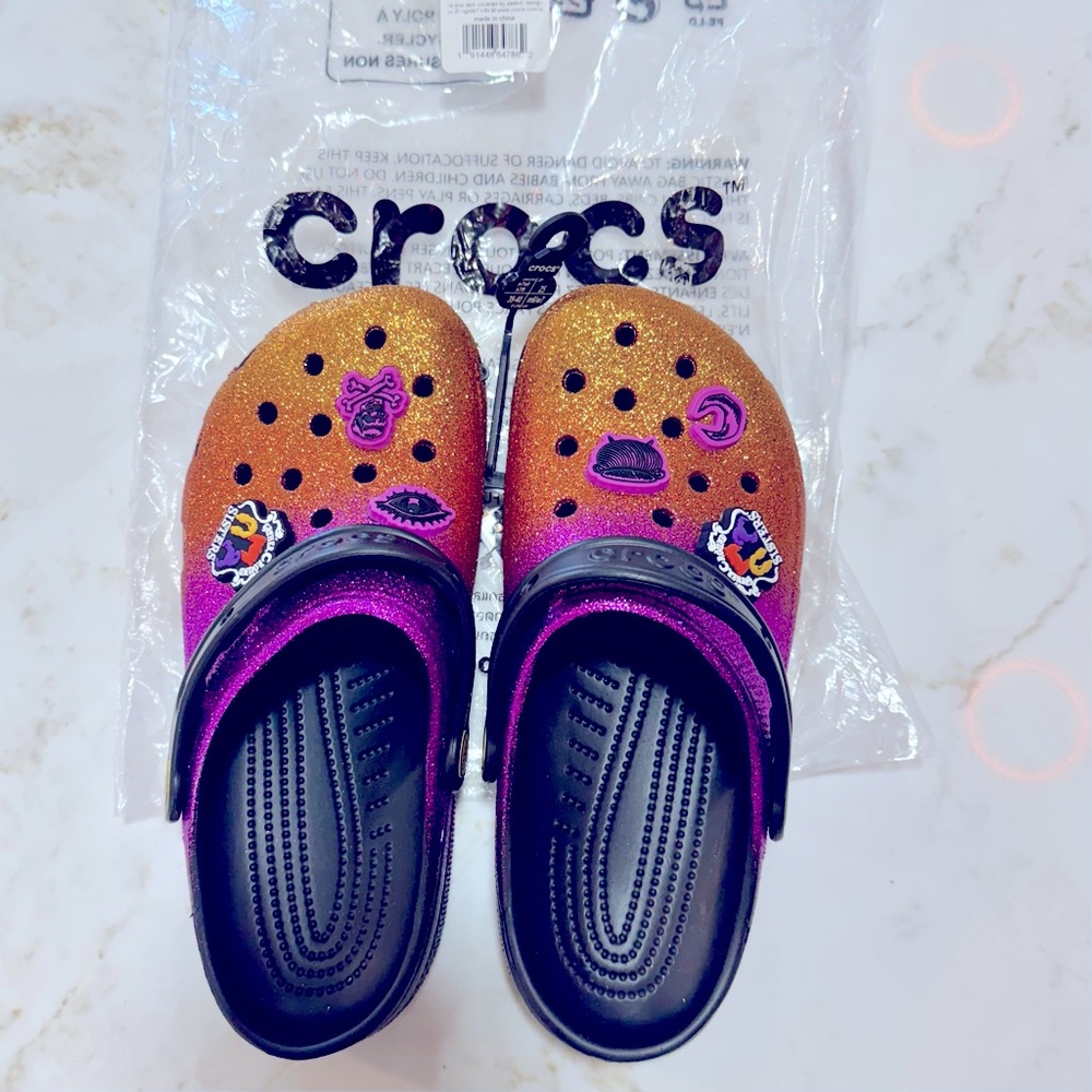 CROCS Pink and Orange Mules with Ventilation Holes